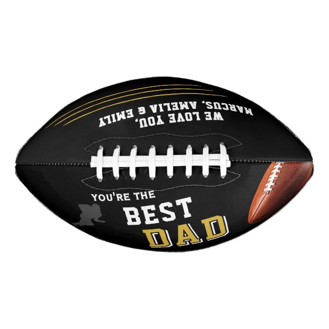 Best Dad Player Silhouette Father Keepsake Football (Front)