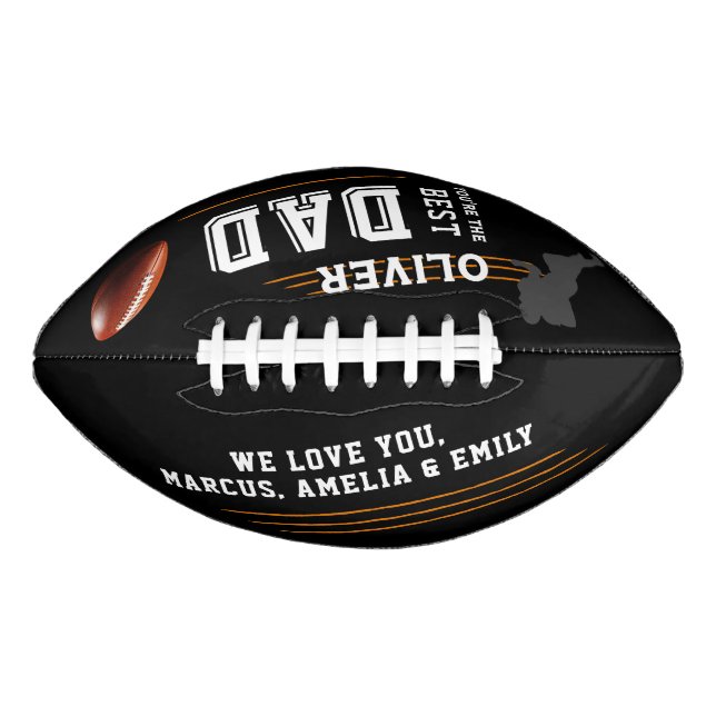 Best Dad Player Silhouette Father Keepsake Football (Front)