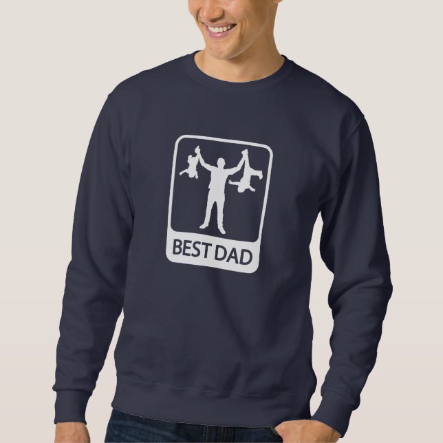 Best Dad - Proud Father with Children Sweatshirt (Front)