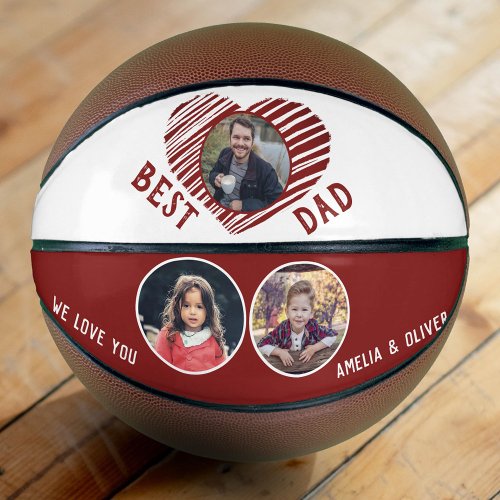 Best Dad Red Heart Fathers Day 3 Photos Basketball
