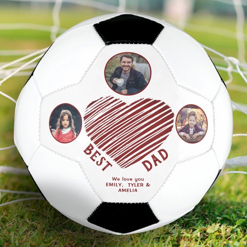 Best Dad Red Heart Fathers Day 3 Photos  Soccer Ball