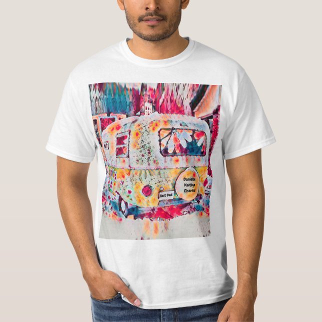 Best Dad Retro Camper Hippie Design Father's Day T-Shirt (Front)