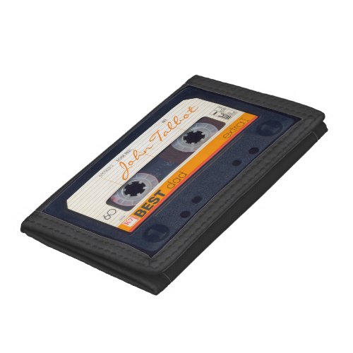 Best Dad Retro Cassette Mixtape personalized W Trifold Wallet