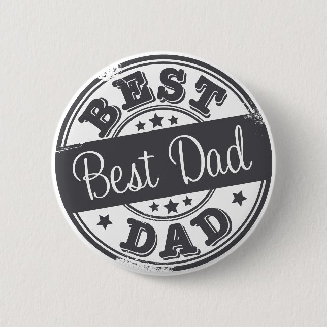 Best Dad - rubber stamp effect - Button (Front)