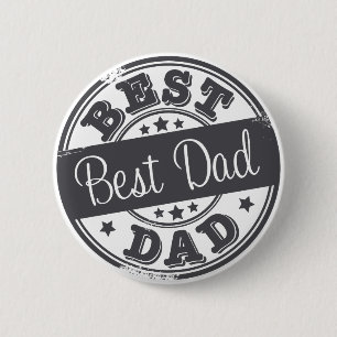 Best Dad - rubber stamp effect - Button