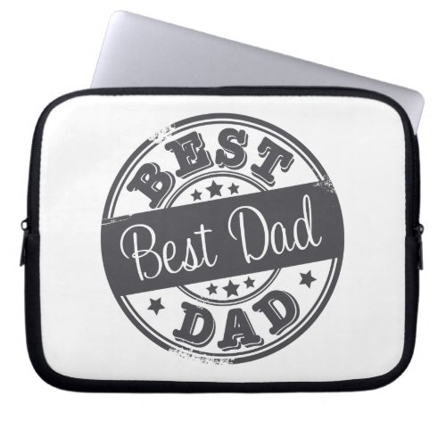 Best Dad _ rubber stamp effect _ Laptop Sleeve