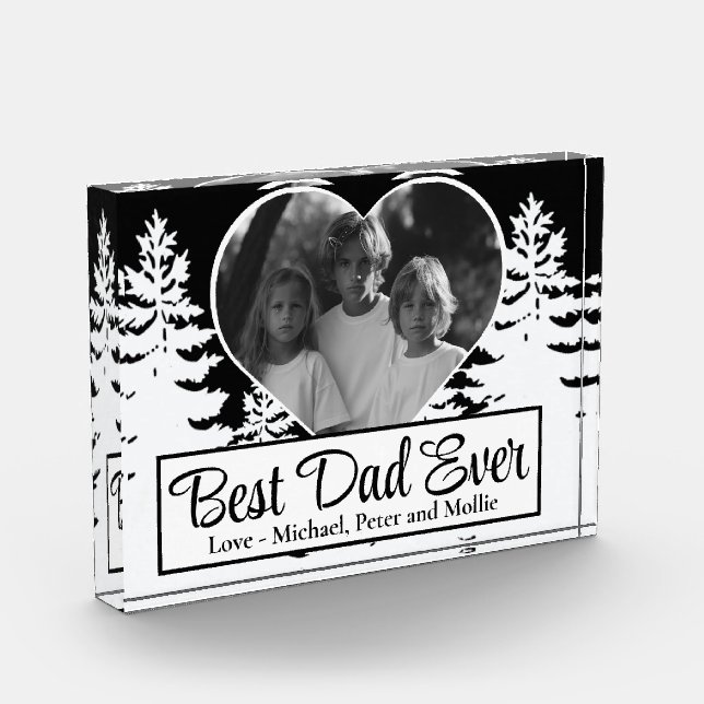 Best Dad rustic outdoor minimalist photo template Block (Left)