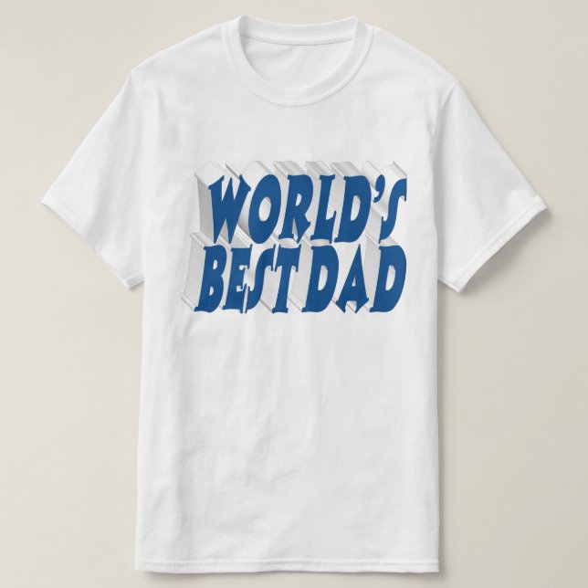 Best Dad sea blue 3d text T-Shirt (Design Front)