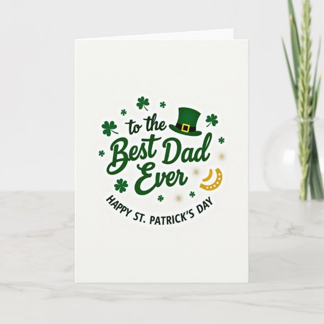 Best Dad Shamrock Pattern Card (Front)