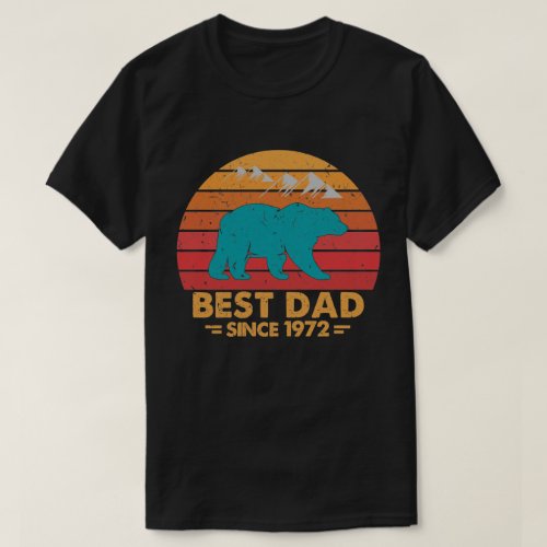 Best Dad Since 1972 Vintage Graphic Fathers Day T_Shirt