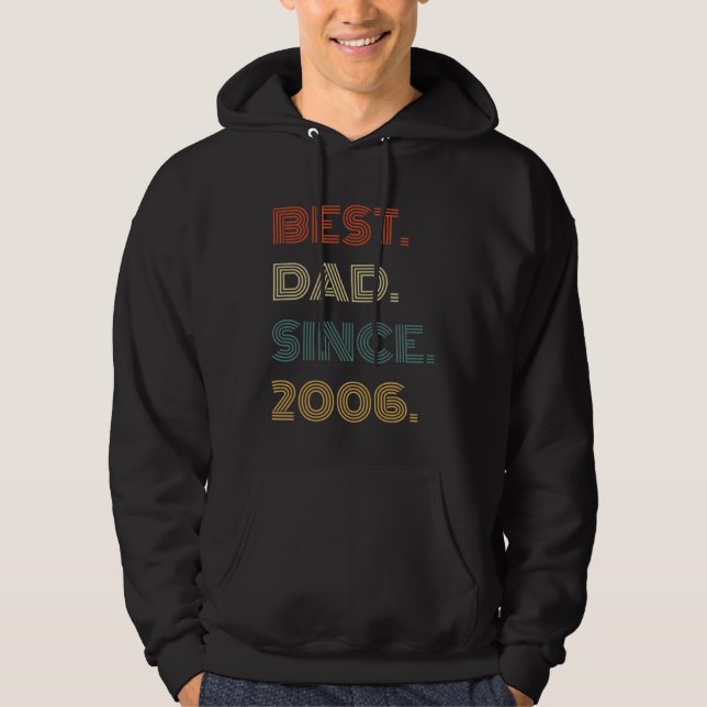 Best Dad Since 2006 Clothes  for Him Men Retro Vin Hoodie (Front)