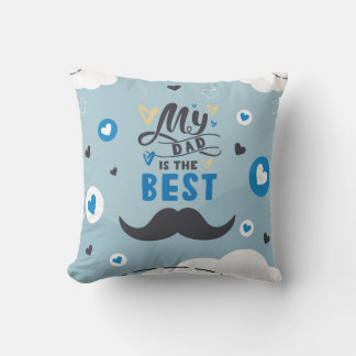 Best Dad Sky Blue Outdoor Pillow