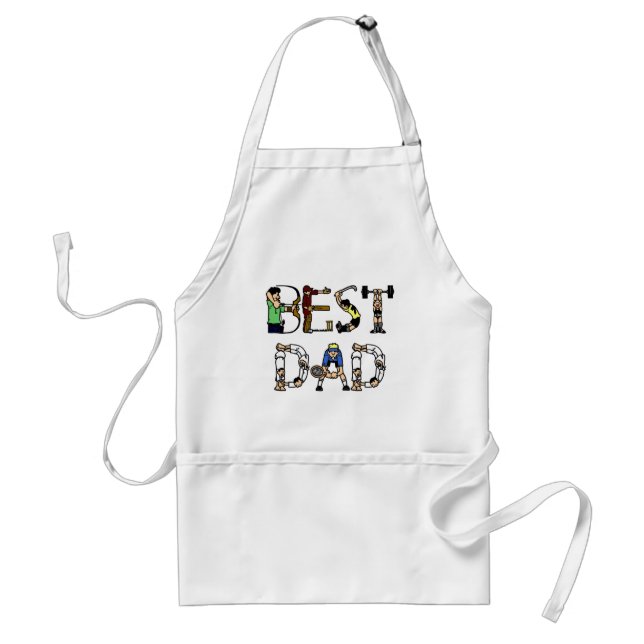 Best Dad Sports Fun Text Adult Apron (Front)