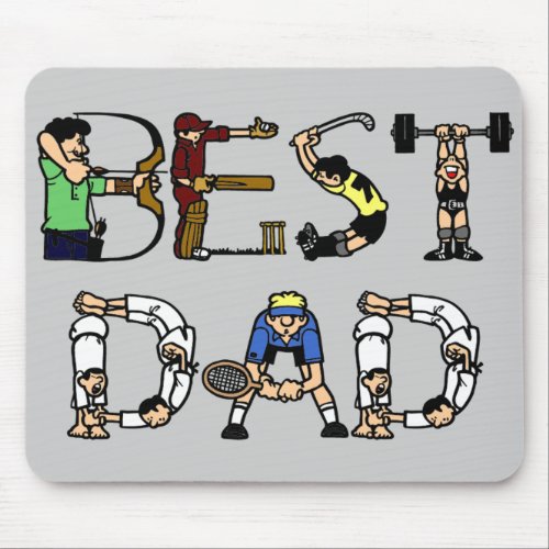 Best Dad Sports Fun Text Mouse Pad