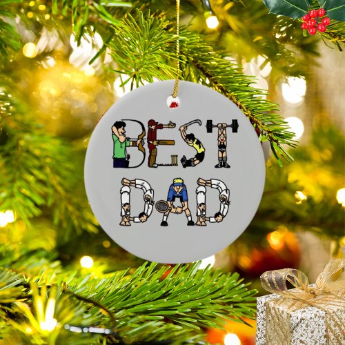 Best Dad Sports Fun Text Ornament