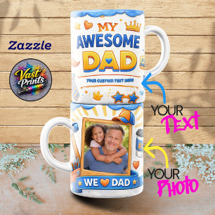 Best Dad Star Custom Text & Photo Collage Mug