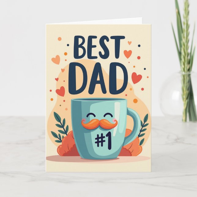 Best Dad Teal Type Art Card (Front)