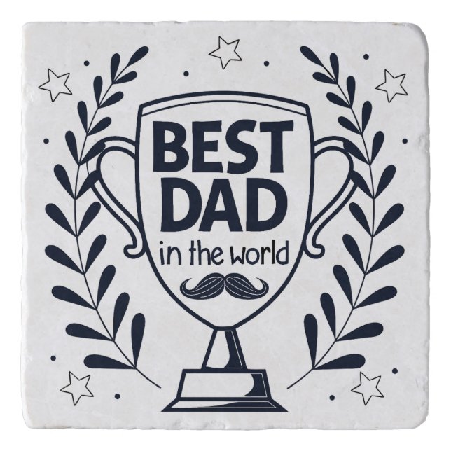 Best Dad Trophy Design – Father’s Day Gift Trivet (Front)