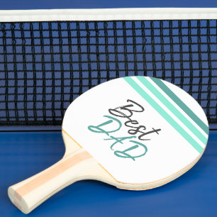 Best Dad Turquoise Modern Script Father`s Day Ping Pong Paddle