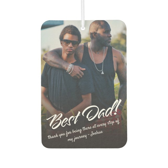 Best Dad Typography Custom Photo Air Freshener (Front)