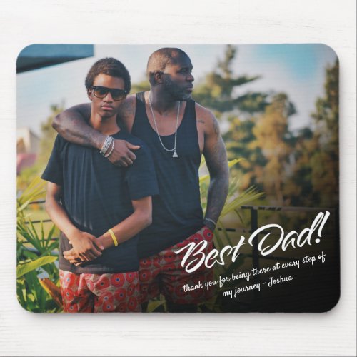 Best Dad Typography Custom Photo Mouse Pad