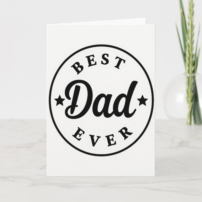 Best Dad Typography Design Card (Front)
