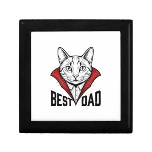 Best Dad Vampire Cat Vintage Engraving Design_1 Gift Box