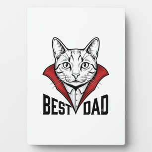 Best Dad Vampire Cat Vintage Engraving Design_1 Plaque
