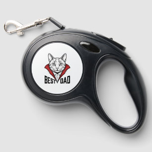 Best Dad Vampire Cat Vintage Engraving Design_1 Retractable Pet Leash