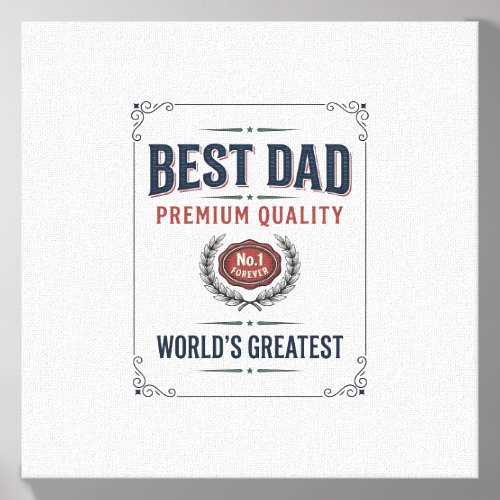 Best Dad Vintage Engraving T-Shirt Design_1 Canvas Photo Tile