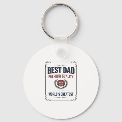 Best Dad Vintage Engraving T-Shirt Design_1 Keychain