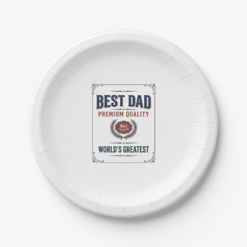 Best Dad Vintage Engraving T-Shirt Design_1 Paper Plates