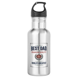 Best Dad Vintage Engraving T-Shirt Design_1 Stainless Steel Water Bottle
