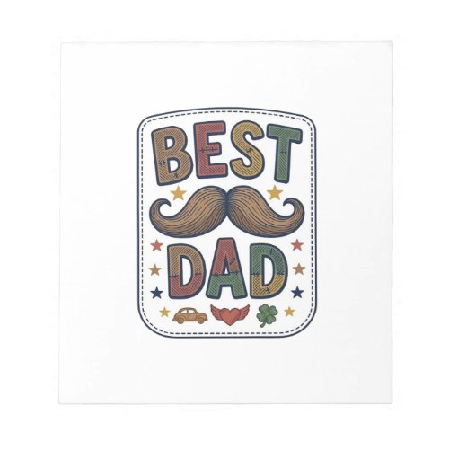Best Dad Vintage Mustache Vector Father Design_1 Notepad