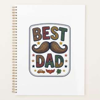Best Dad Vintage Mustache Vector Father Design_1 Planner