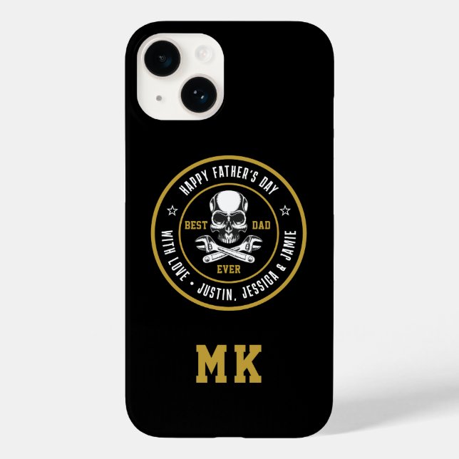 Best Dad Vintage Skull Bones Wrench Mechanic Logo Case-Mate iPhone Case (Back)
