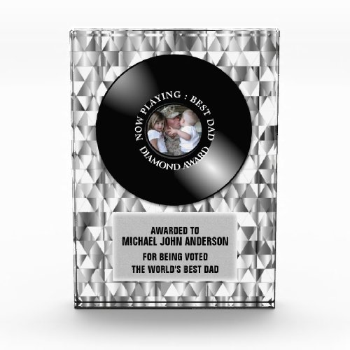 Best dad vinyl record photo diamond recording deal acrylic award