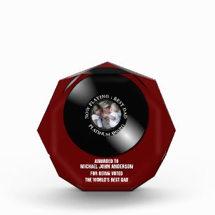 Best dad vinyl record photo recording deal maroon acrylic award