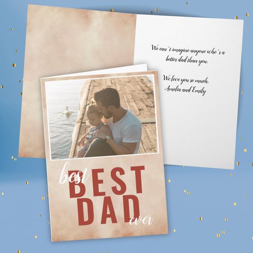 Best Dad Watercolor  Fathers Day Photo Card