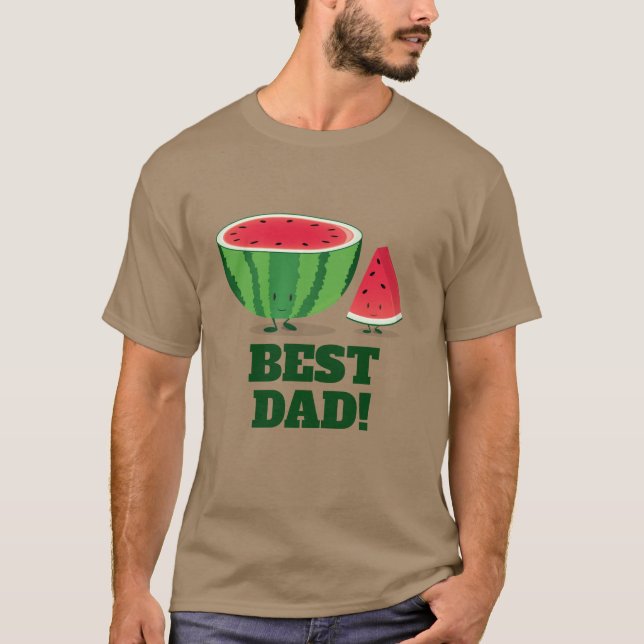 Best Dad Watermelon Cartoon Characters T-Shirt (Front)