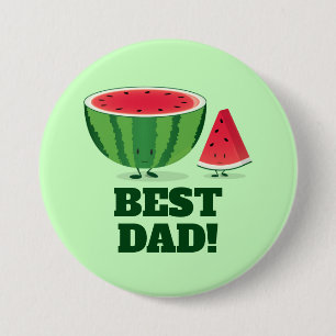 Best Dad Watermelon Fruit Food Cartoon Button