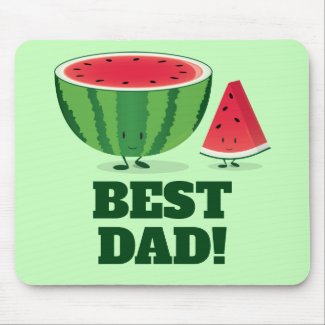 Best Dad Watermelon Fruit Melon Cartoon Characters Mouse Pad