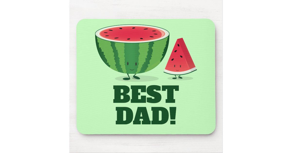 Best Dad Watermelon Fruit Melon Cartoon Characters Mouse Pad | Zazzle