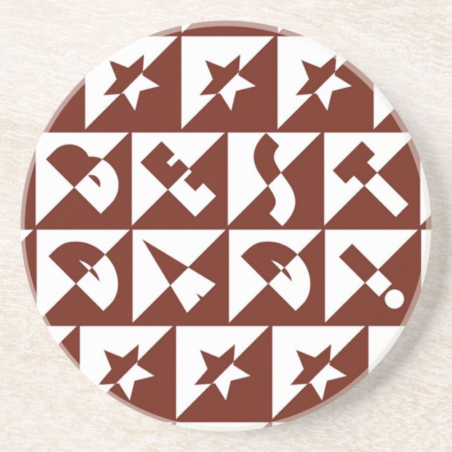 Best Dad Wild Text in Red Coaster (Front)