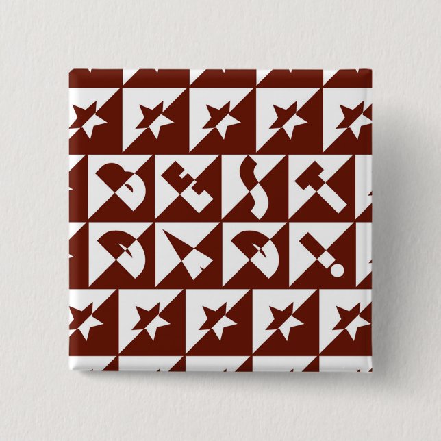 Best Dad Wild Text in Red Pinback Button (Front)