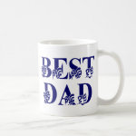 Best Dad with Flags Blue Text Coffee Mug