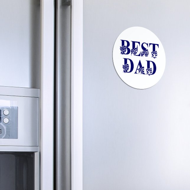 Best Dad with Flags Blue Text Magnet (Creator Uploaded)