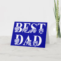 Best Dad with Flags White Text Card