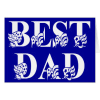 Best Dad with Flags White Text Card