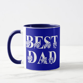 Best Dad with Flags White Text Mug